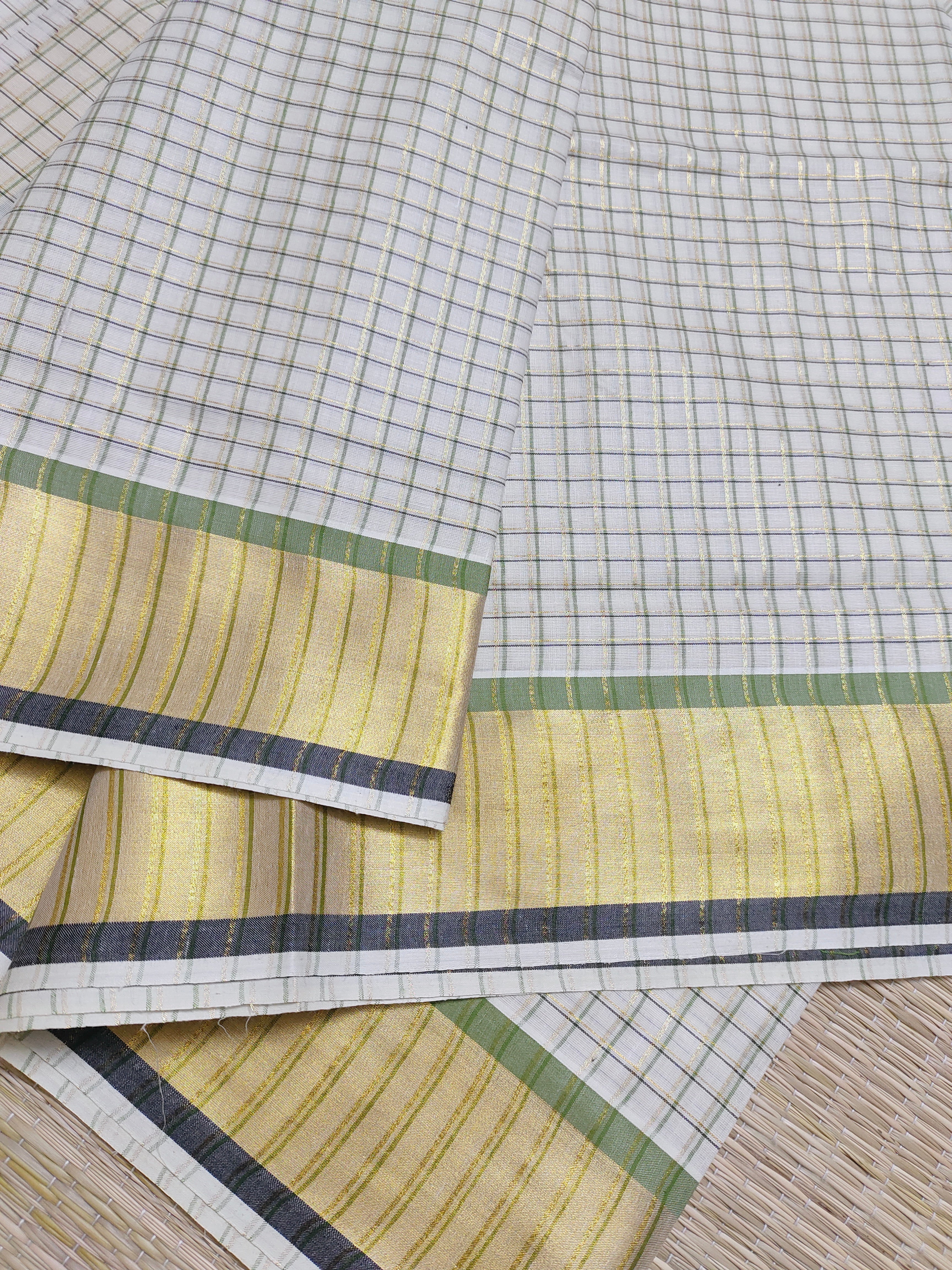 Premium Kerala Cotton All Over Check Saree