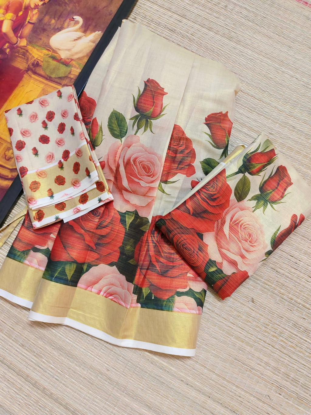 Rose Digital Print Tissue Davani Set