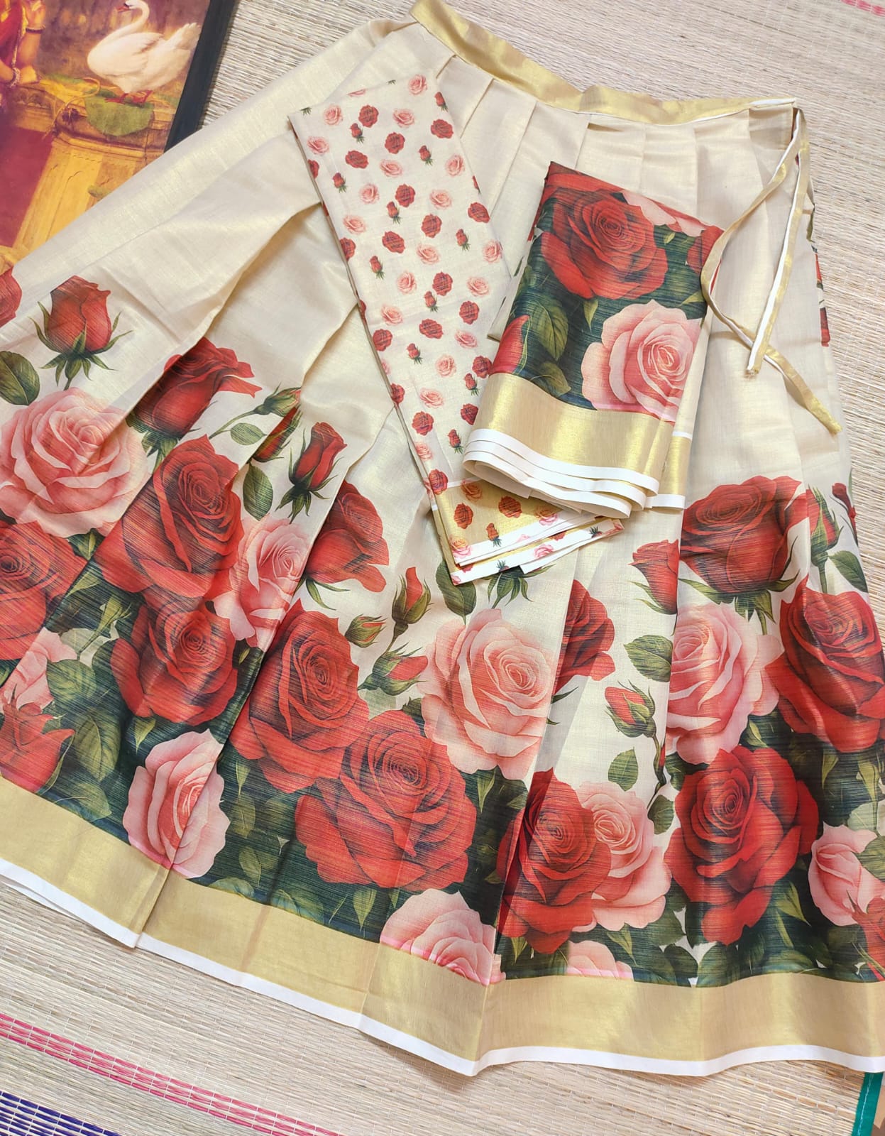 Rose Digital Print Tissue Davani Set