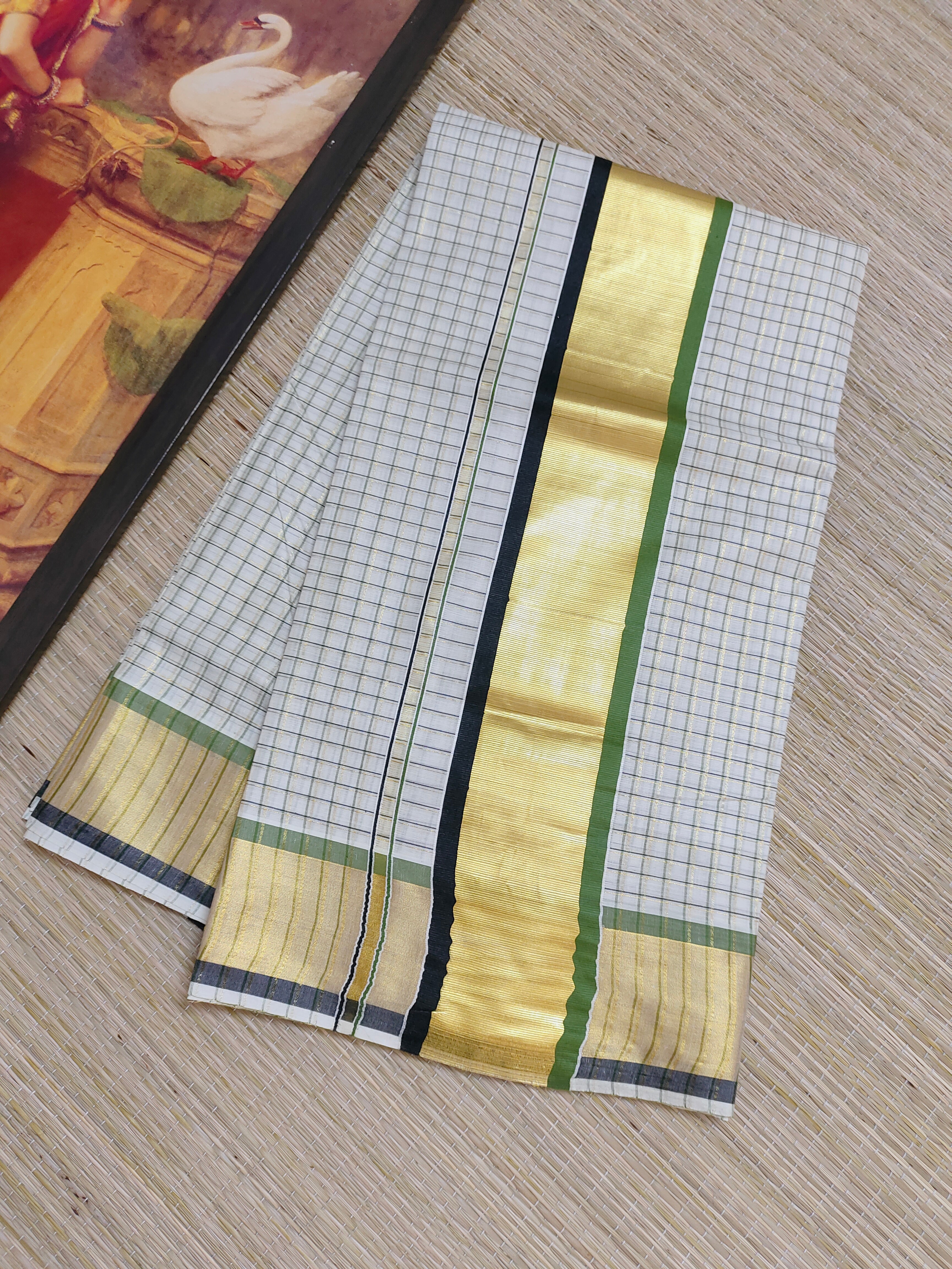 Premium Kerala Cotton All Over Check Saree
